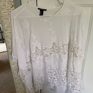 Forever 21 Short Sleeve Lace Top